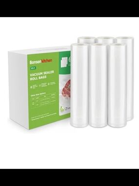 2025 Upgraded] Bonsenkitchen 6 Rolls 8" x 16' Vacuum Sealer Bags for Food
